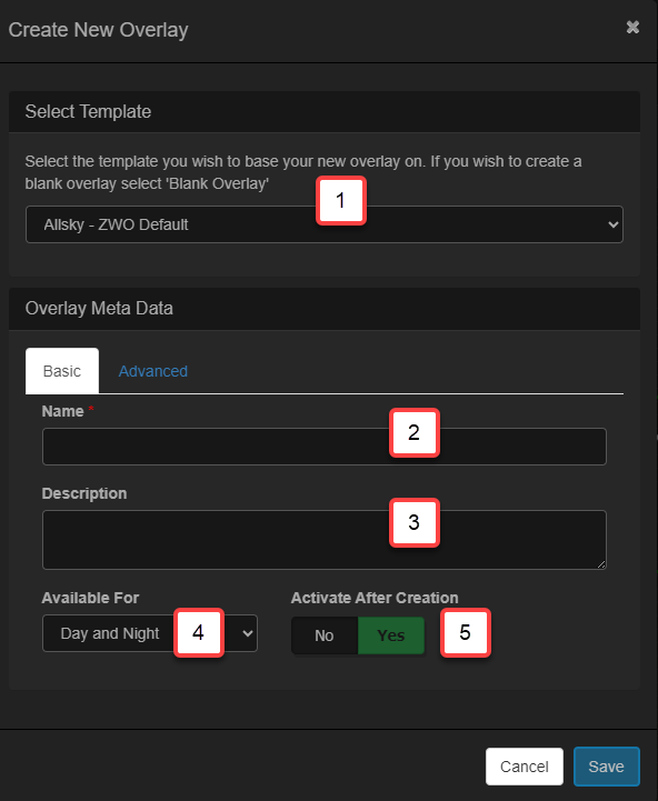 The Main Overlay Add Window