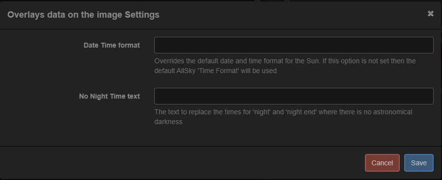 Overlay Module settings