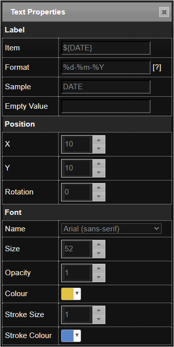 Text Properties Editor