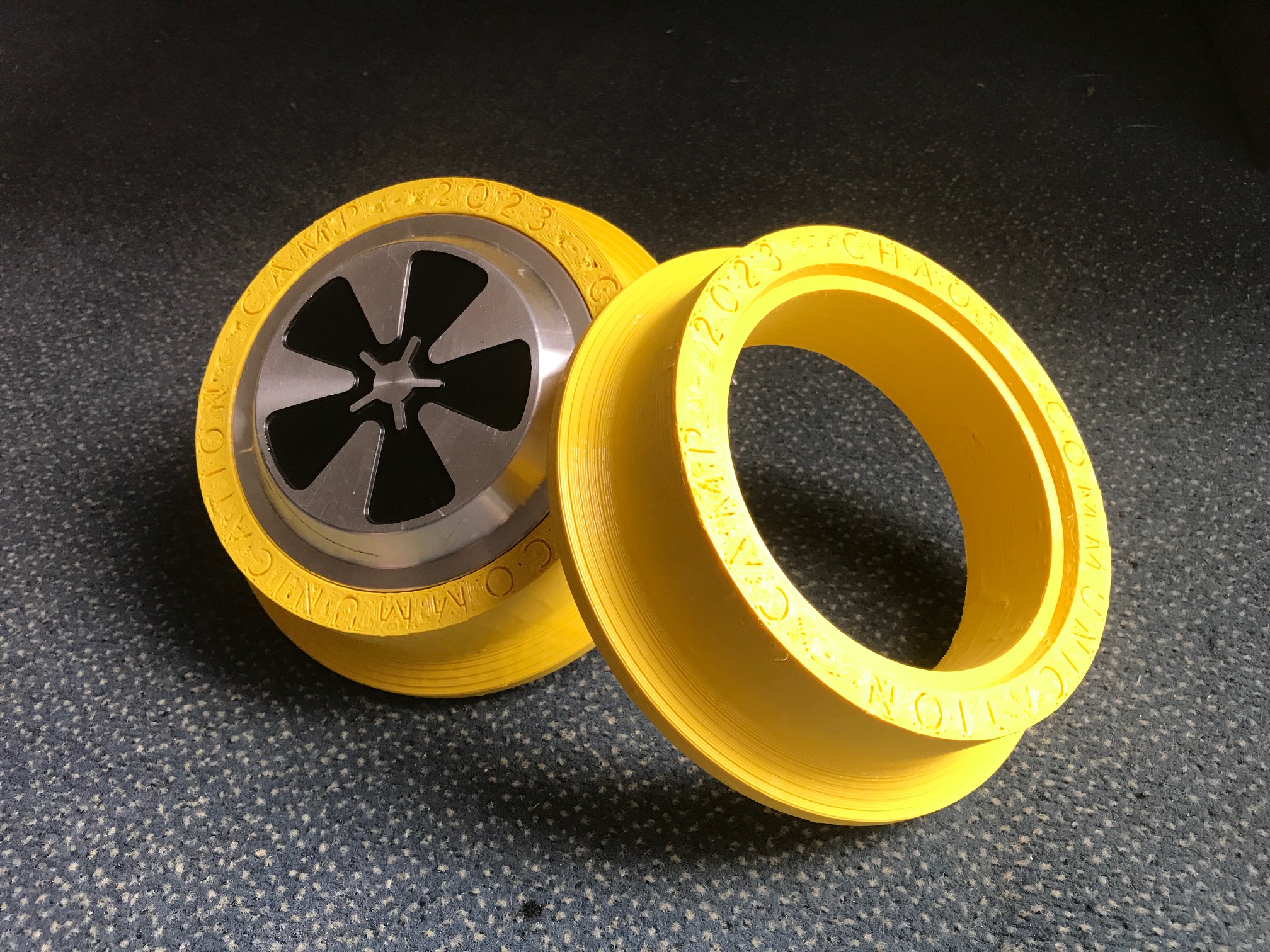 Two wheel tires in yellow TPU