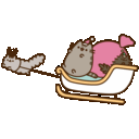 pusheen-sleigh.gif