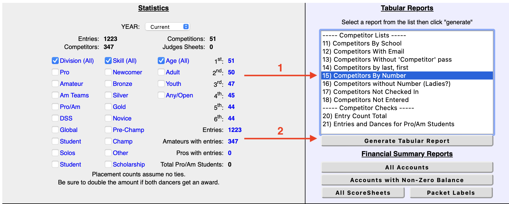 O2CM reports page step 3