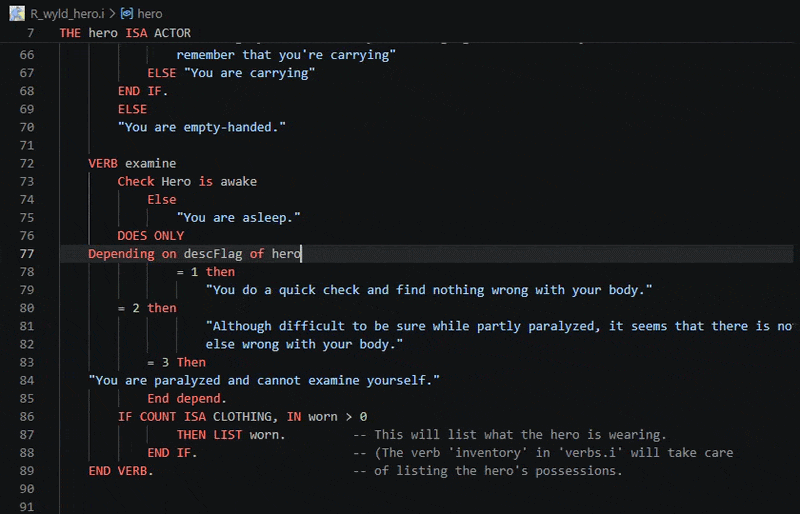 Format Document reindenting a file and normalising keyword case