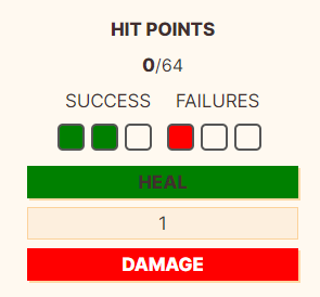 hp with death saves
