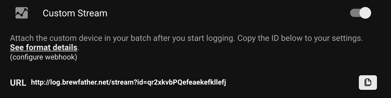 Configuring Brewfather Custom Stream URL