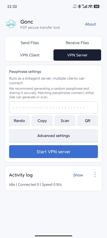 Gonc Android VPN server