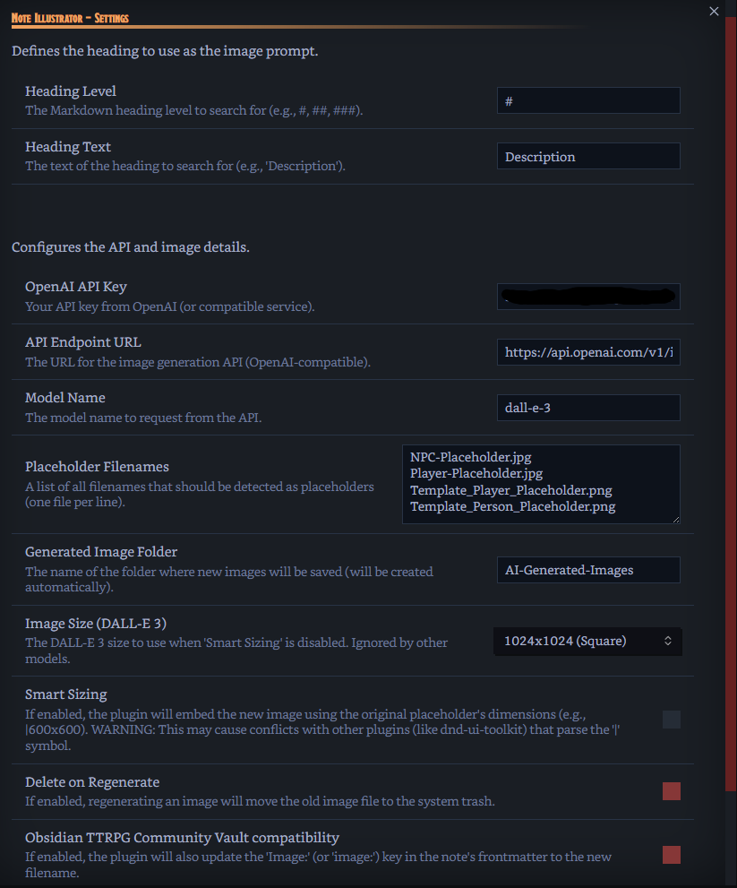 Note Illustrator Settings Panel