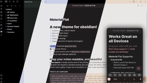 Material Flat Theme Screenshot