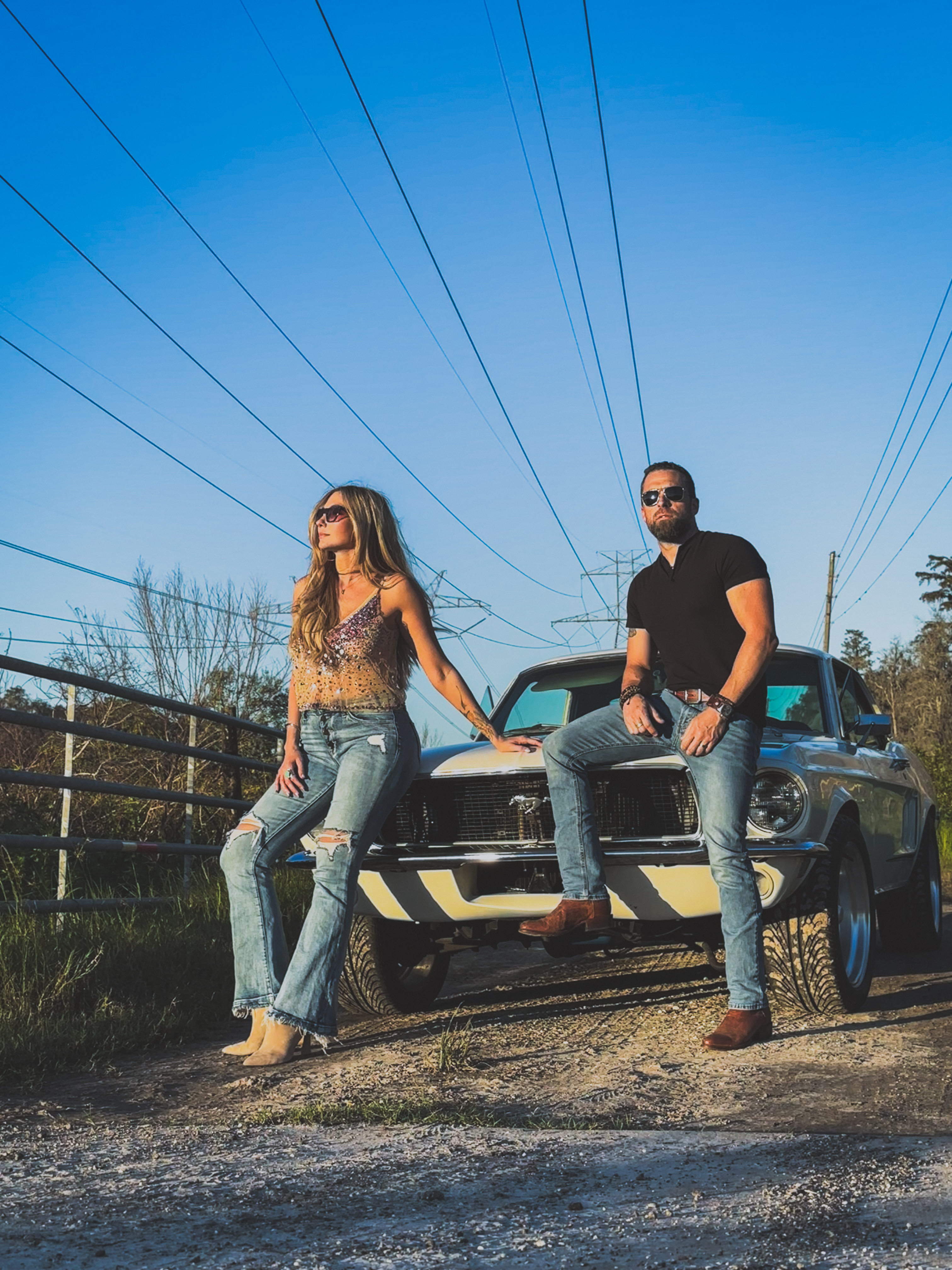 David and Amy on the Mustang