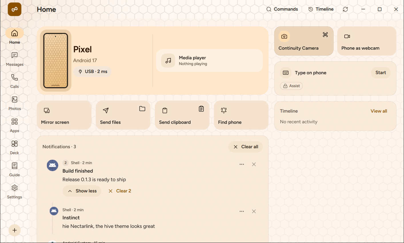 Home in the Hive theme, light