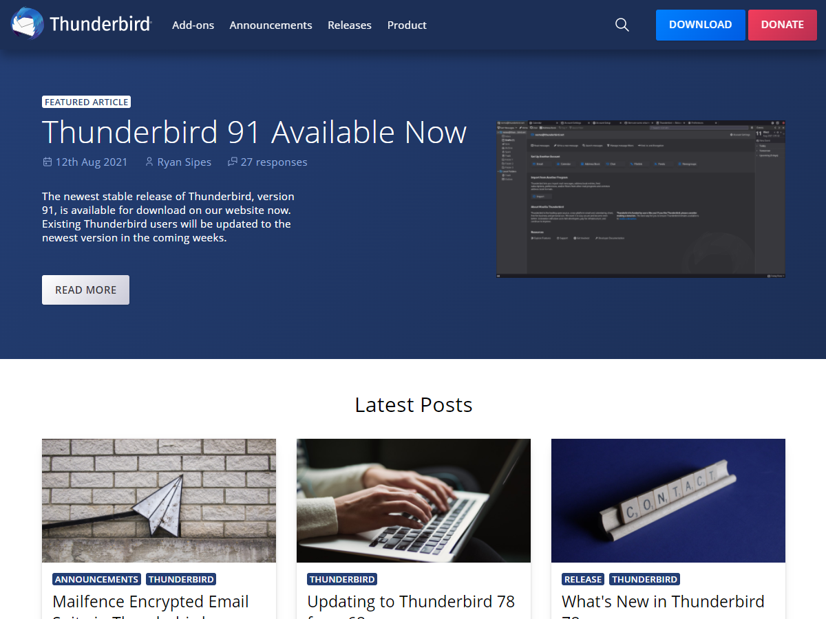 Screenshot of the Thunderblog theme
