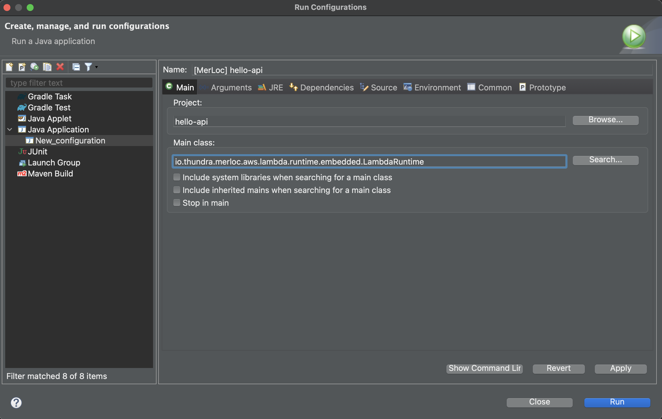 Eclipse - Setup Application Configuration