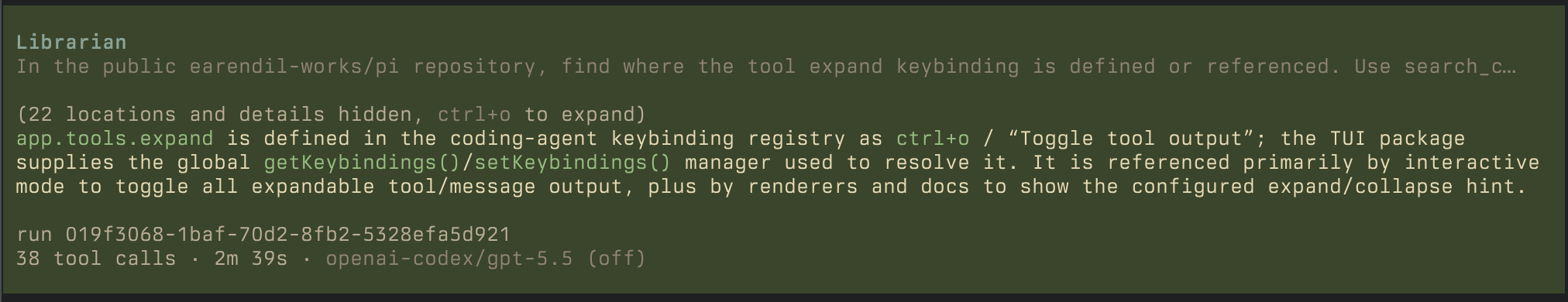 librarian tool results