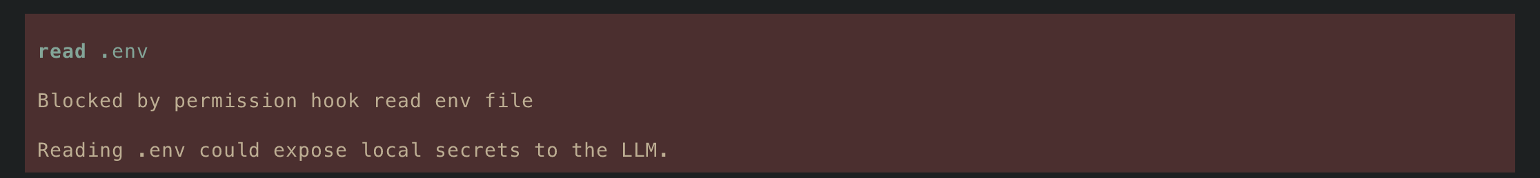 Blocked .env read