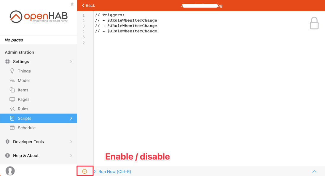 Enable/disable rule