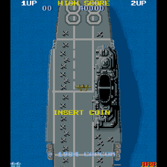 A vertical arcade game, upright