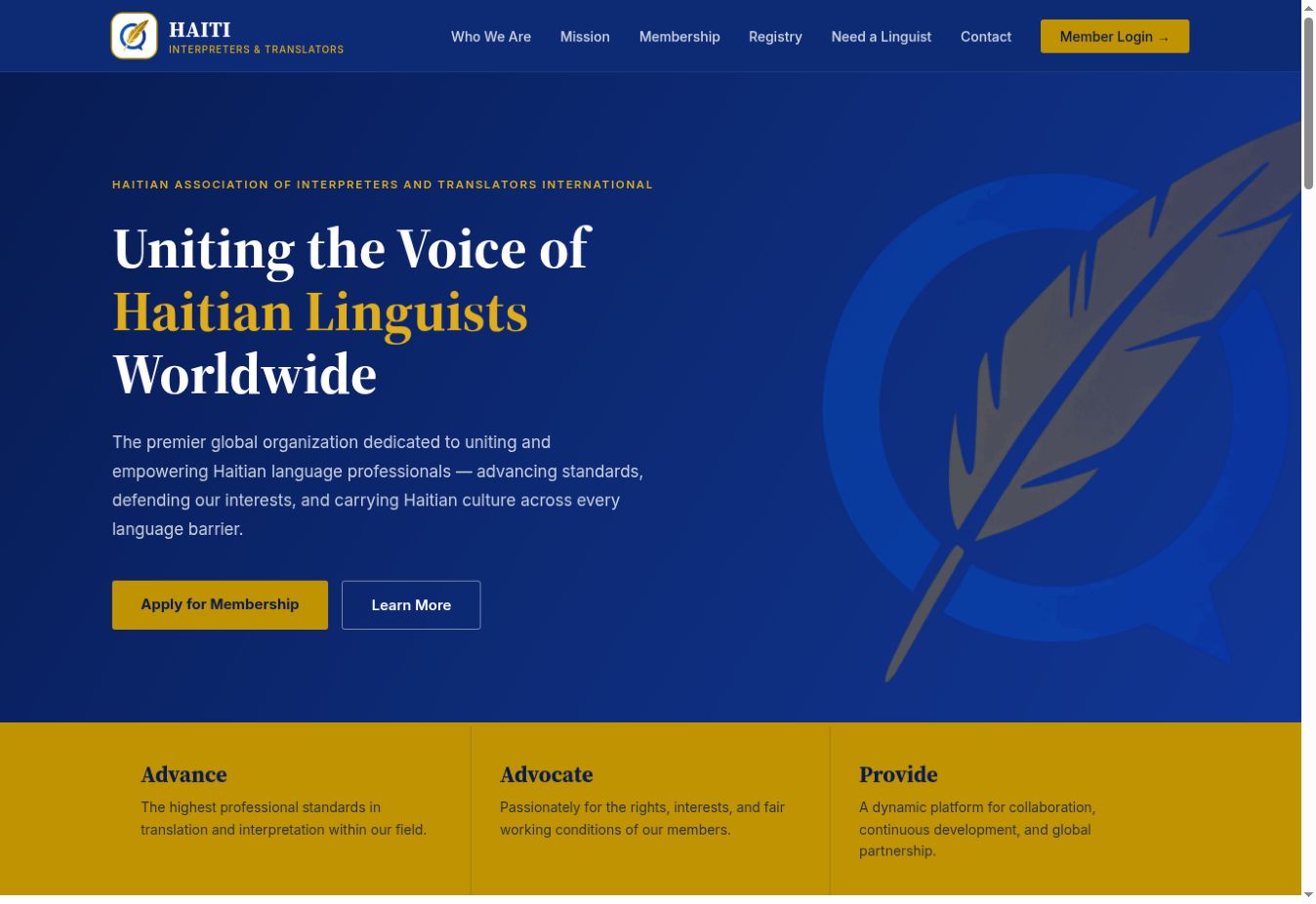 Professional Linguists Association screenshot