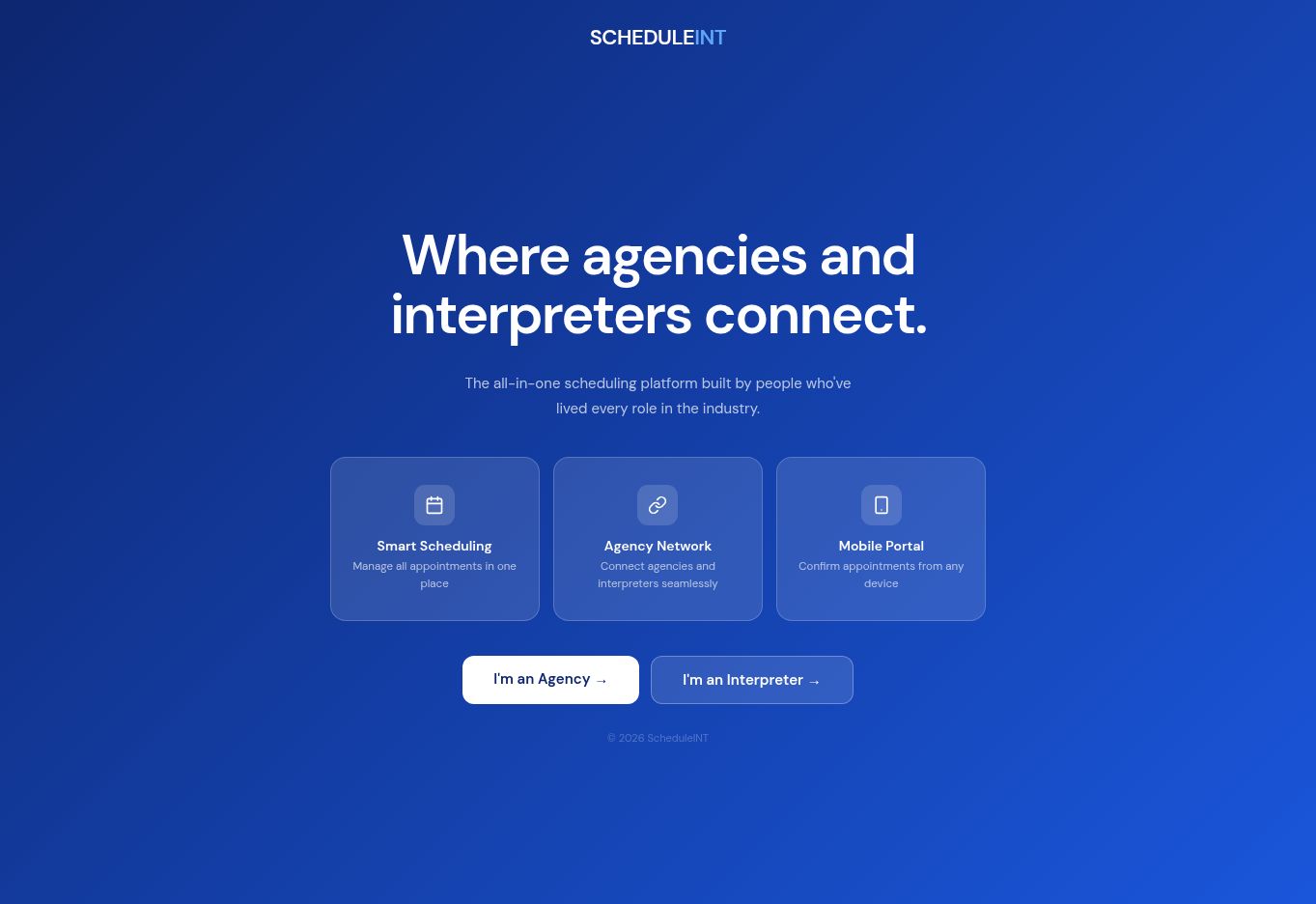 Interpreter Scheduling Platform screenshot