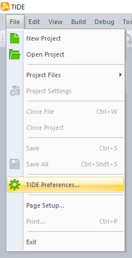 Accessing TIDE Preferences