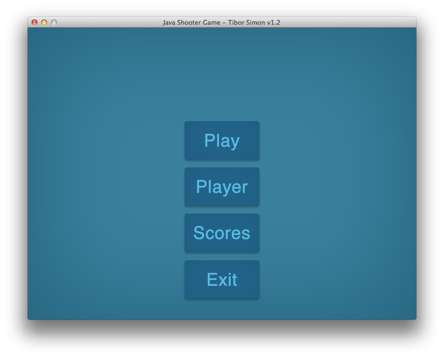 Java Shooter Game: main menu
