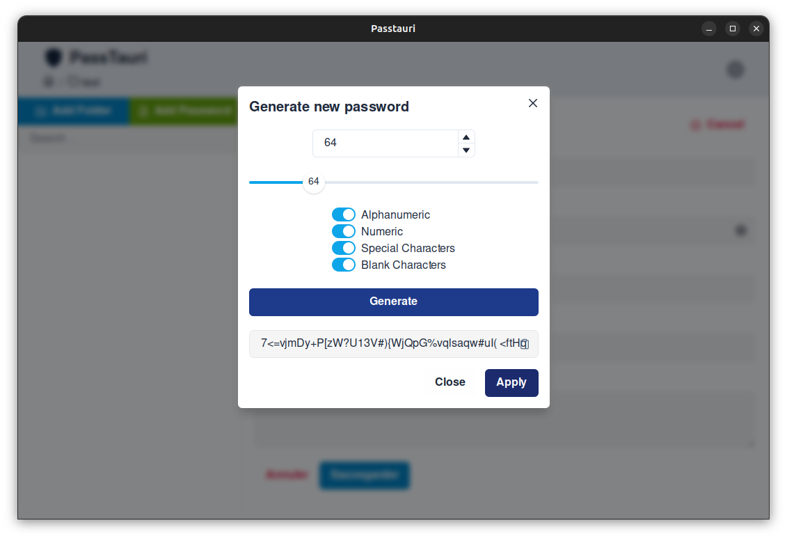 Generate password