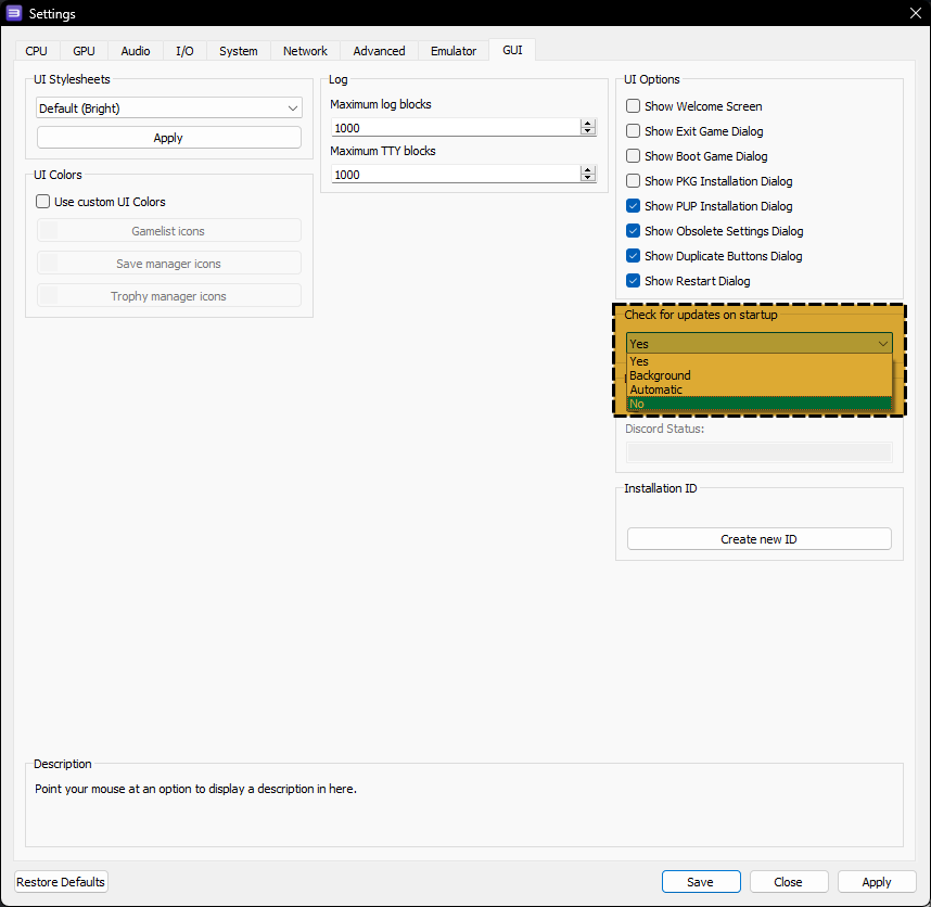A screenshot of RPCS3's right click menu, showing "Create Custom Gamepad Configuration" highlighted
