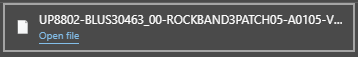 Rock Band 3's PKG update in Edge's download tray.