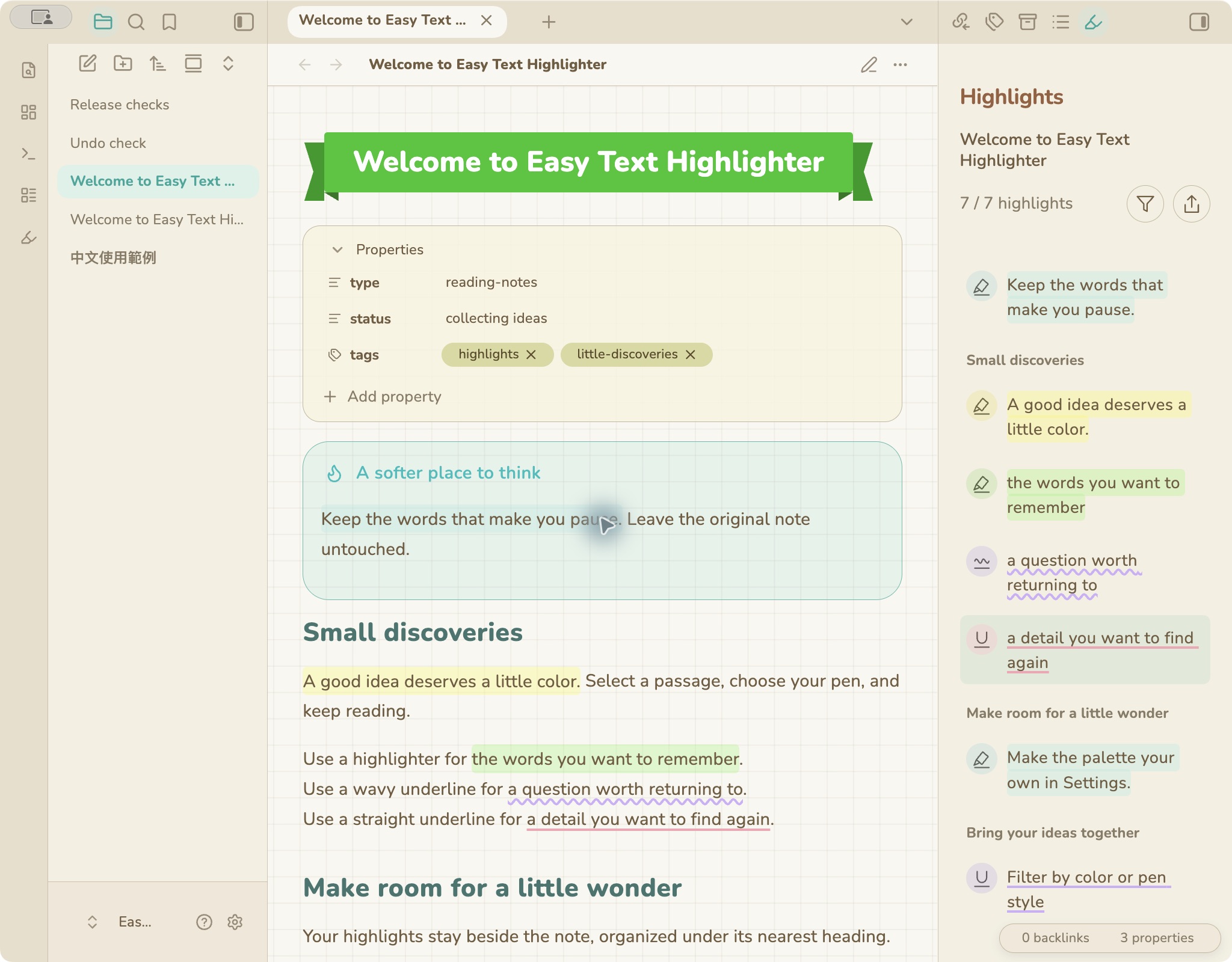 Easy Text Highlighter - Obsidian Plugin
