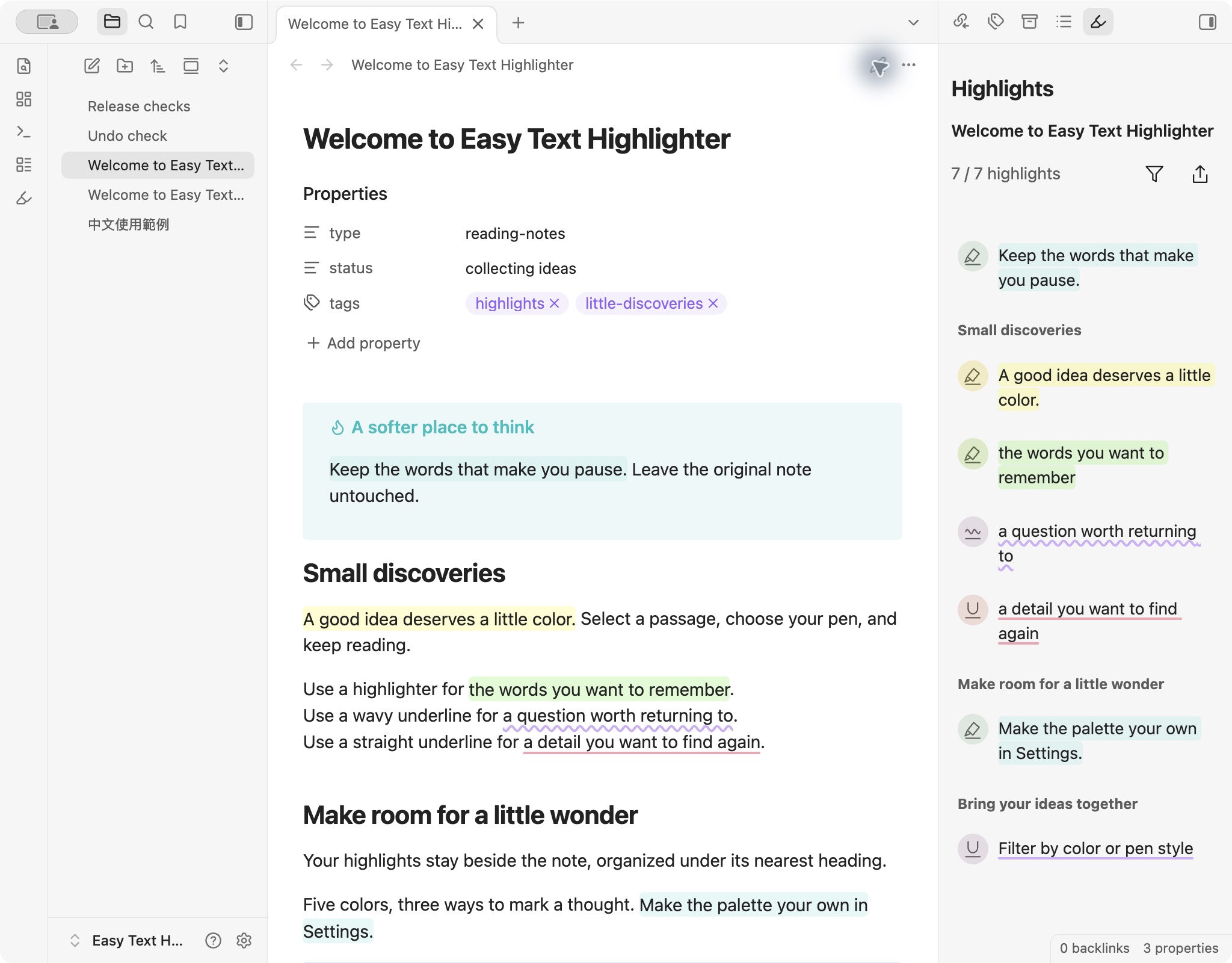 Easy Text Highlighter - Obsidian Plugin