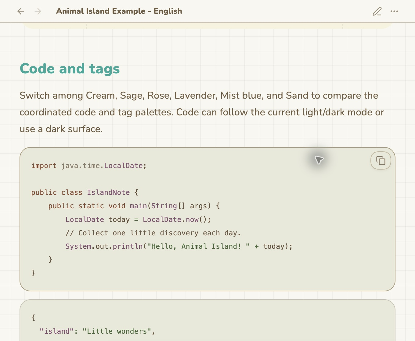 English Markdown code blocks