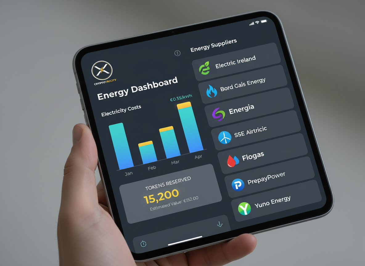 Cryptotricity retention intelligence dashboard showing supplier data across multiple energy companies