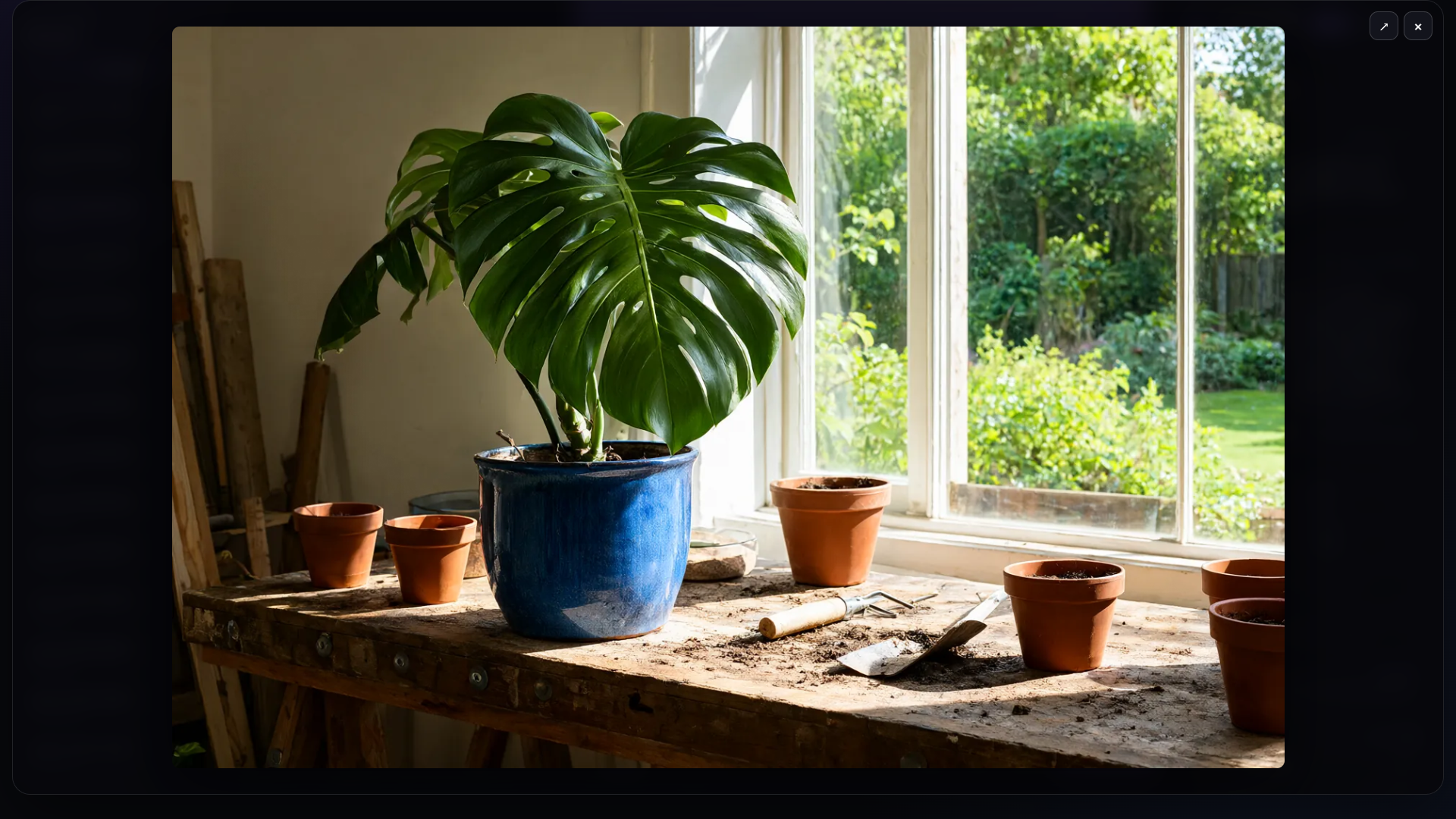 The botanical scene opened in the full-size image viewer