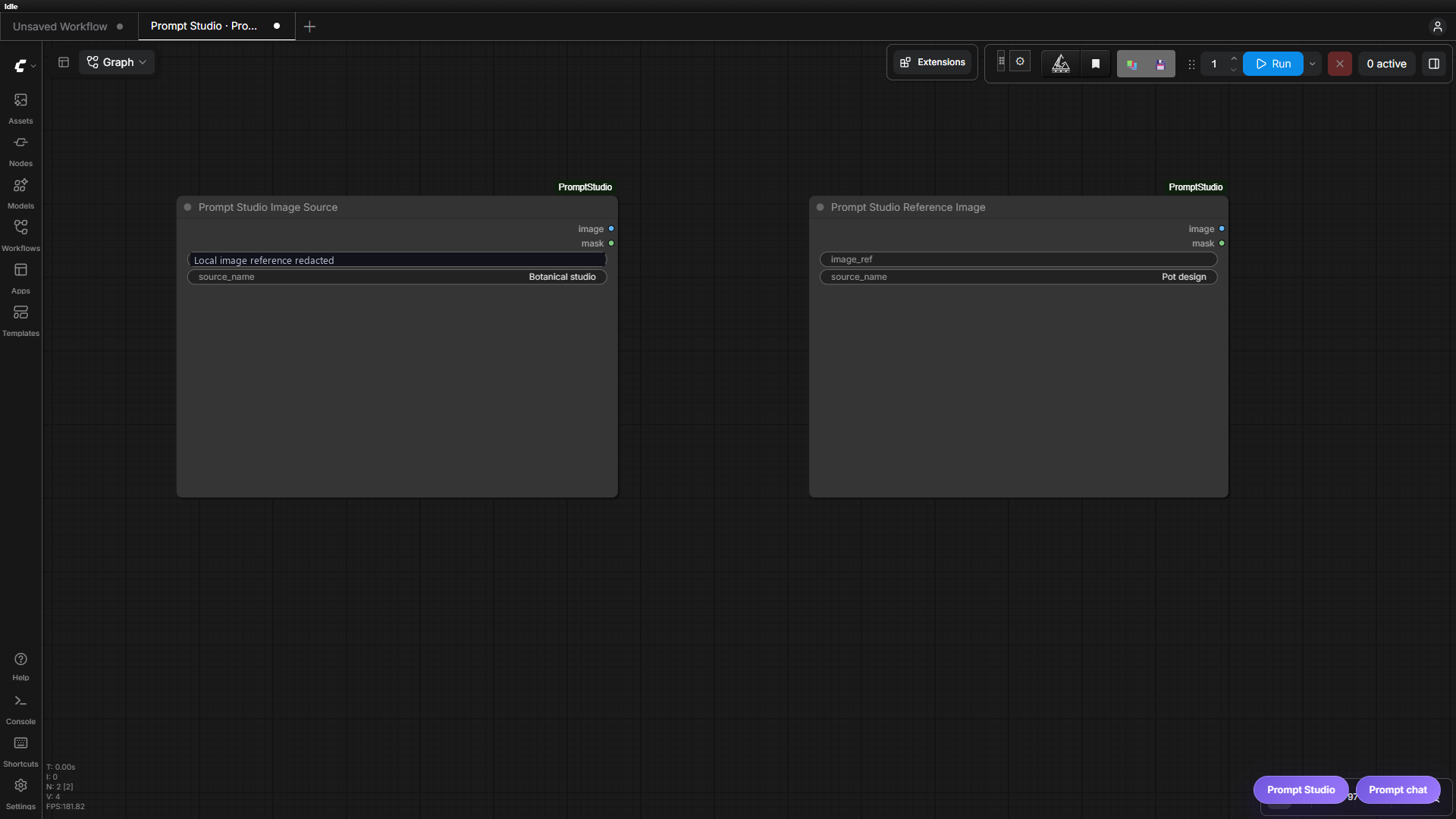 Prompt Studio Image Source and a named Reference Image node