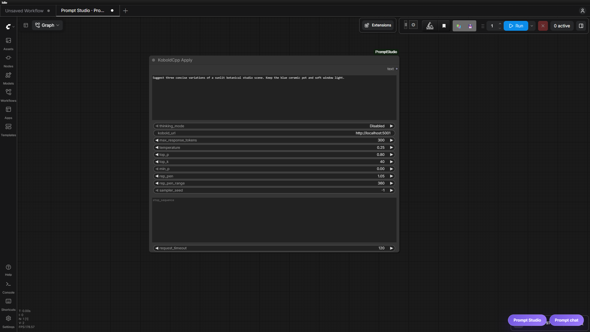 KoboldCpp Apply with a botanical text request