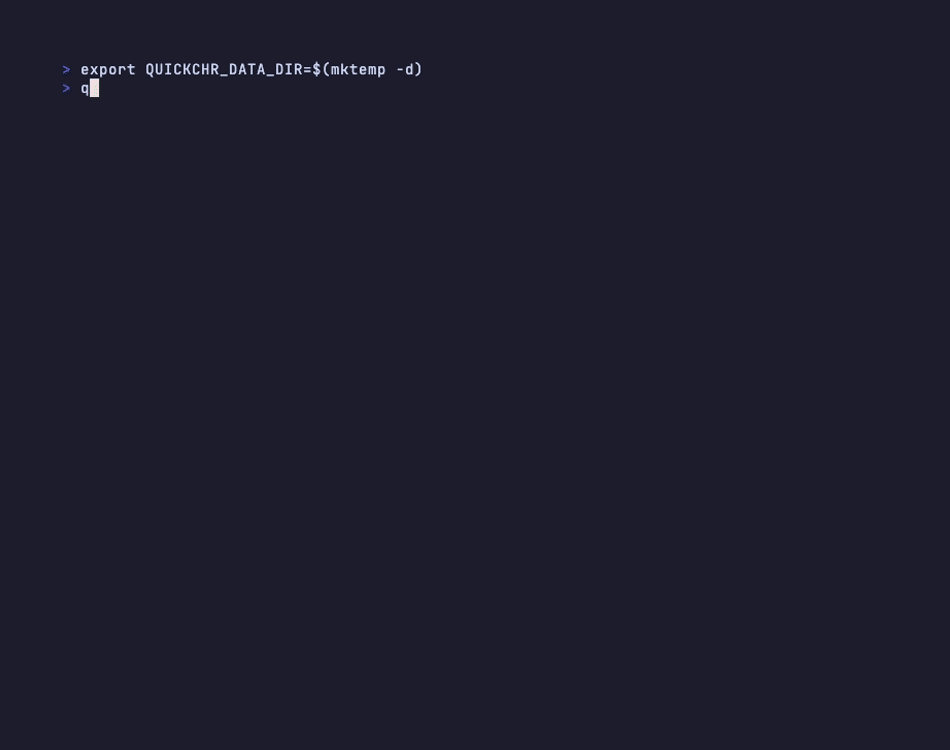 quickchr setup wizard walkthrough