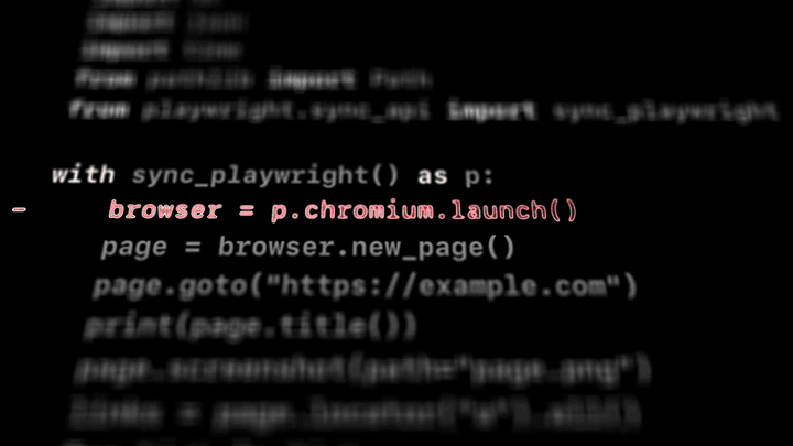 A Playwright script where one line changes from p.chromium.launch() to p.chromium.connect_over_cdp on localhost:9222. The rest of the script stays the same.