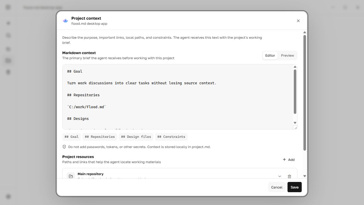 Project context and sources