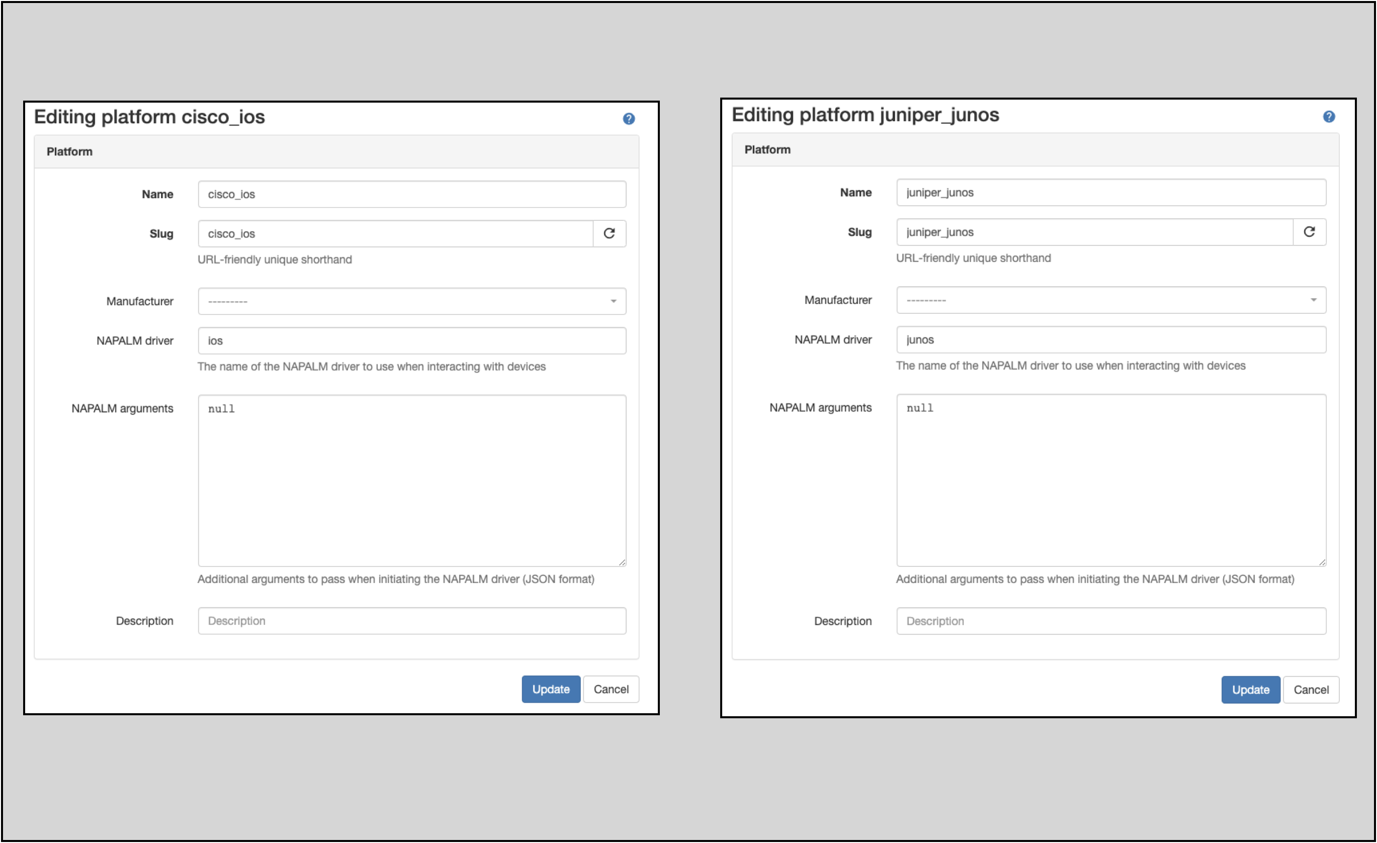 ios and junos platforms