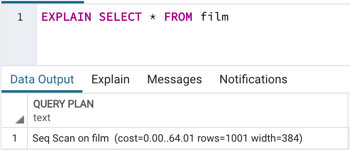 EXPLAIN plan example