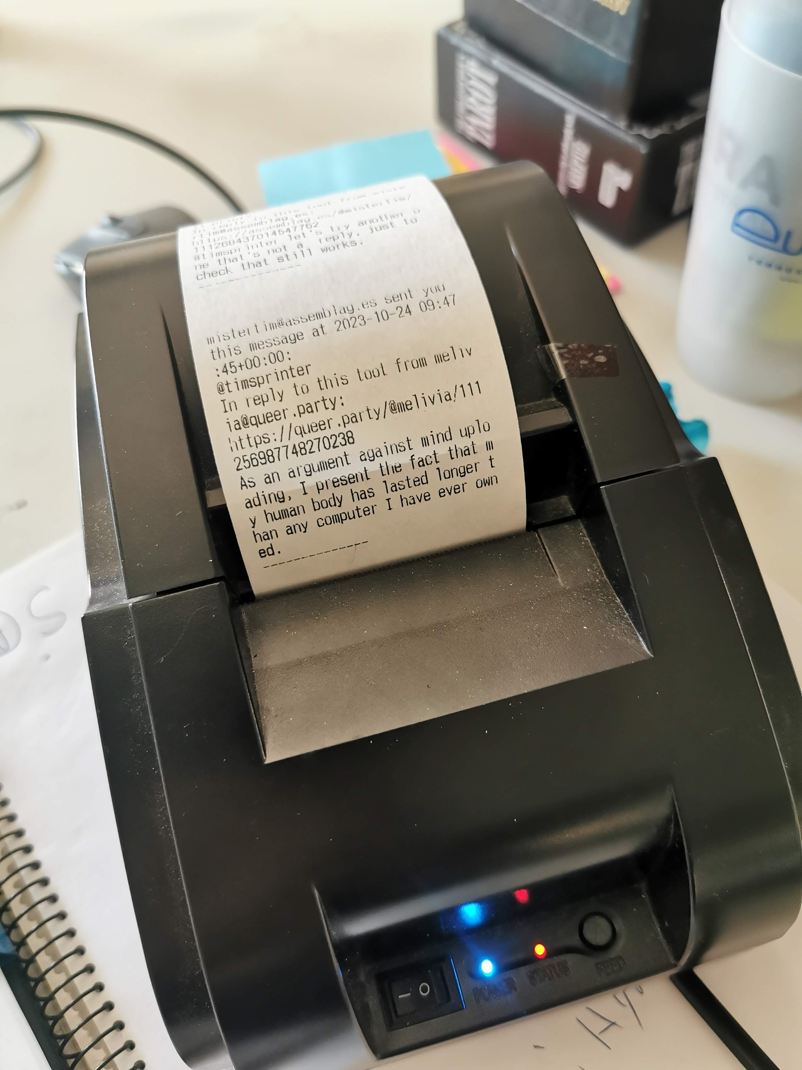 The printer on my desk