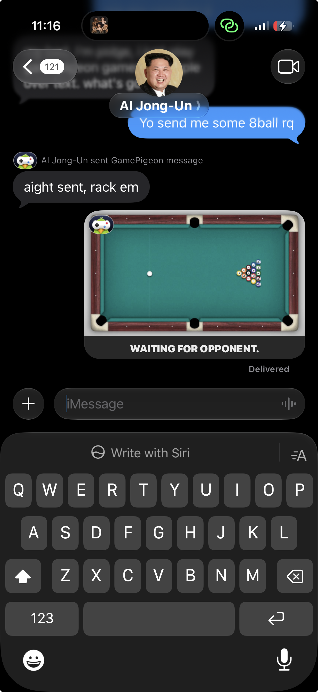 8-Ball rendering natively in iMessage