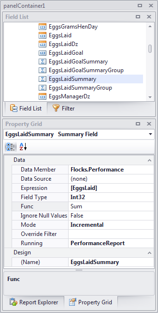 Summary field properties