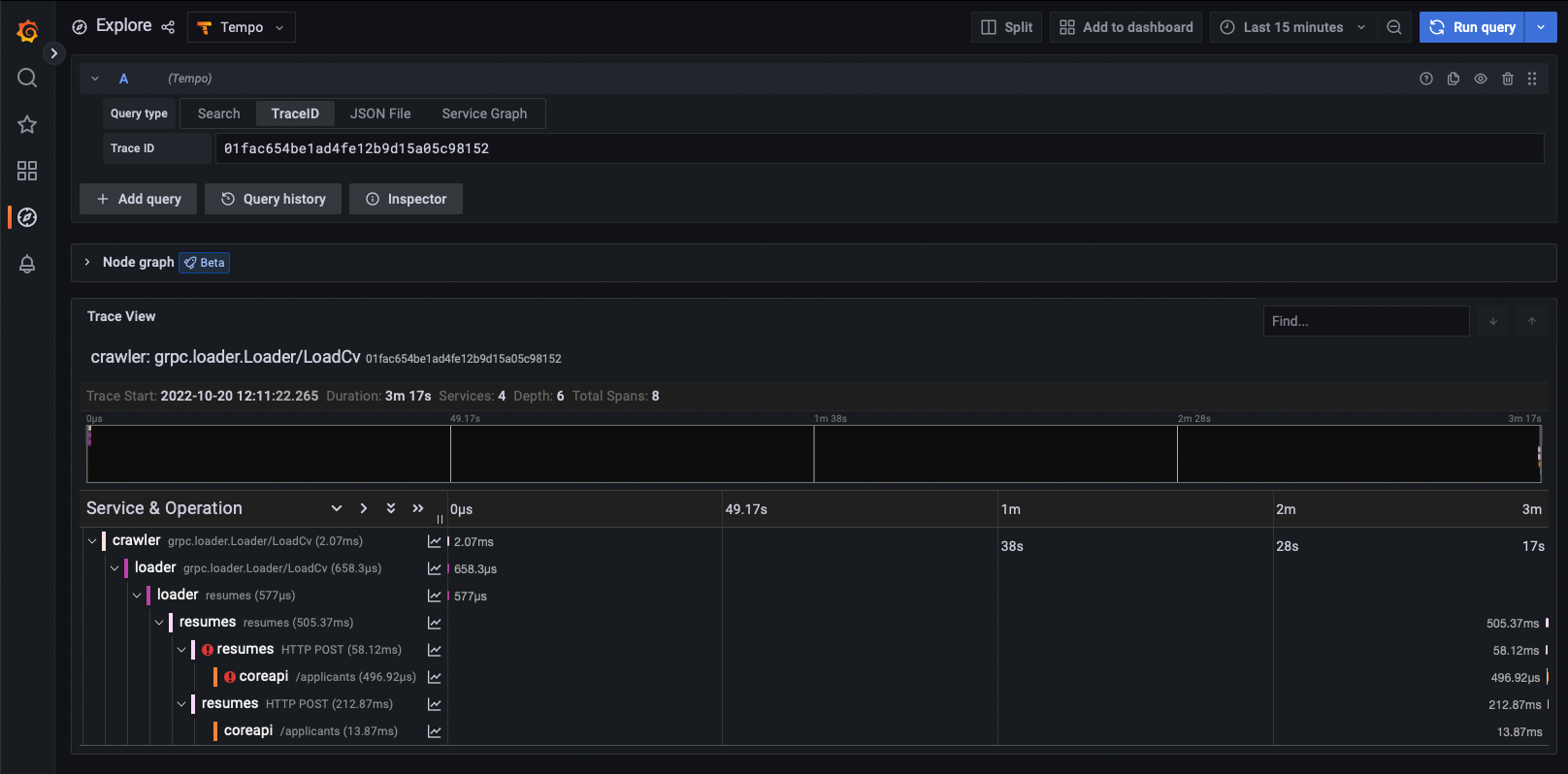 jobs app tracing errors