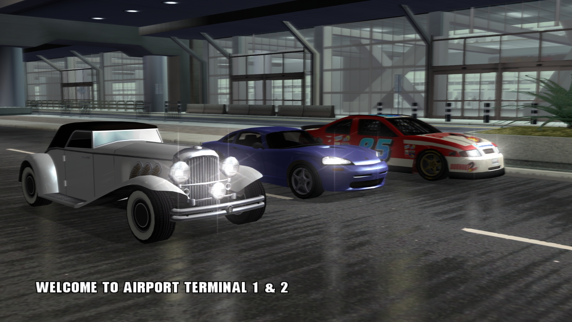 Cars at Airport Terminal 1 and 2