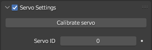 Calibrate servo button