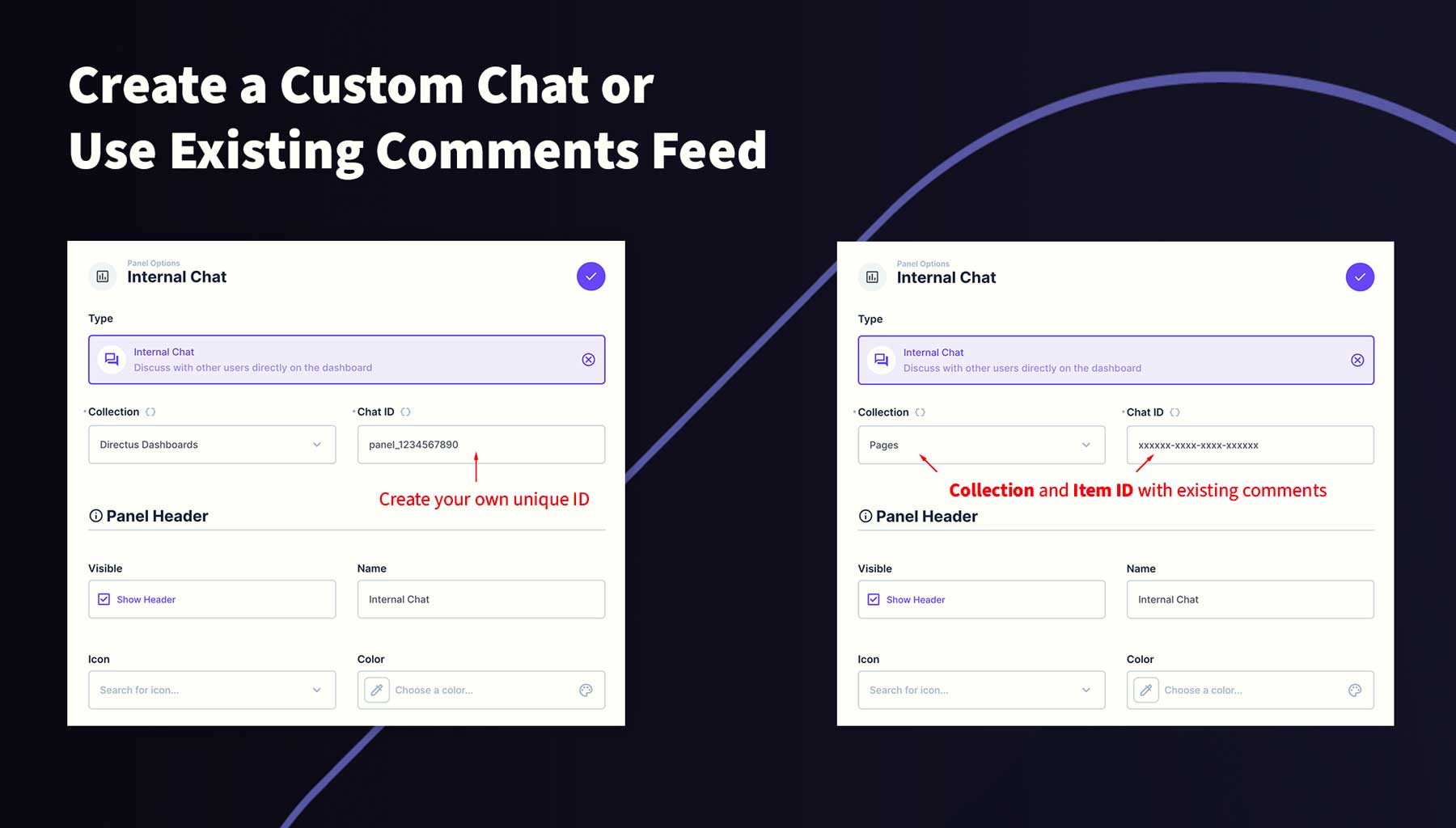 Create custom chat or use existing comments