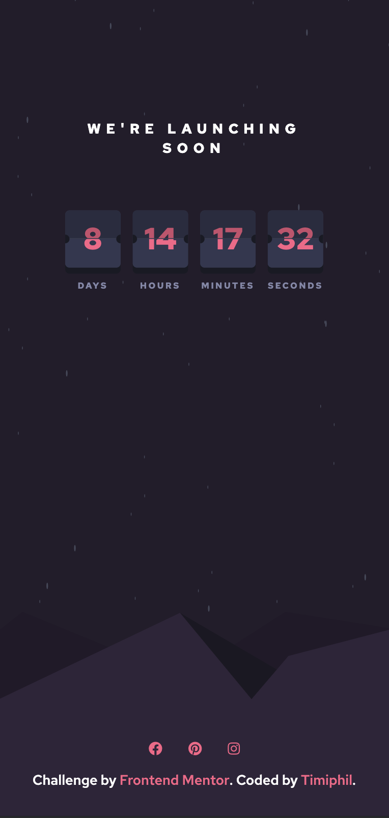 Mobile screenshot Launch countdown timer