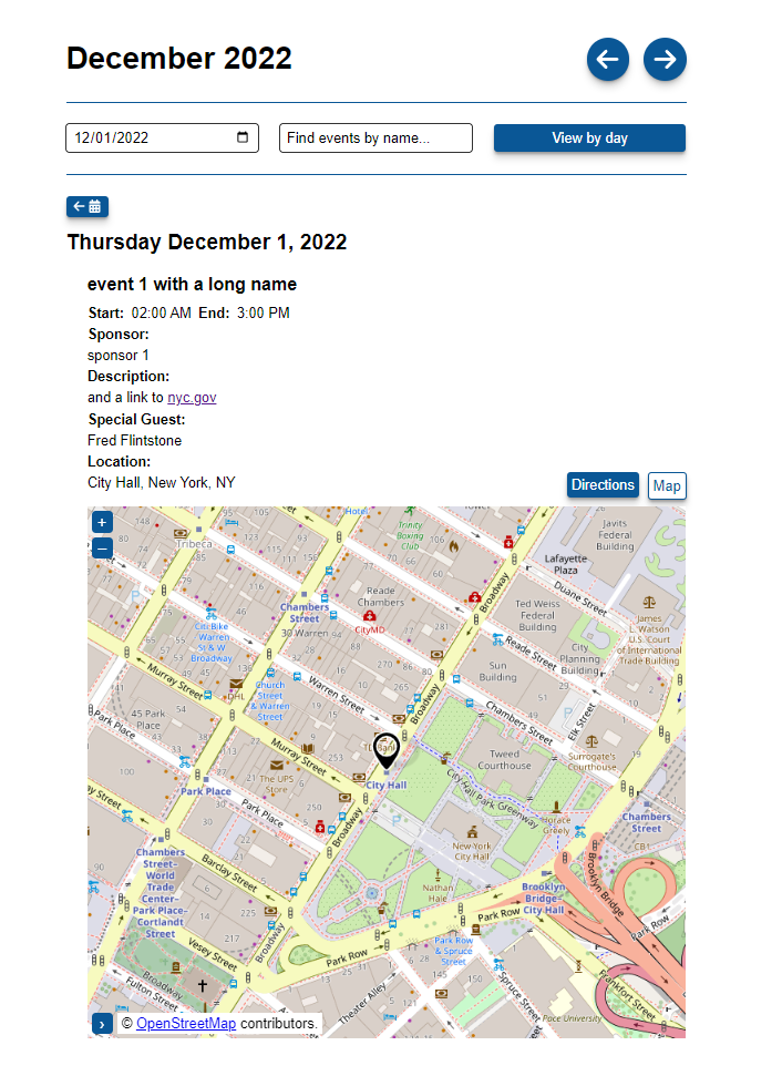 Now with OSM event location maps!