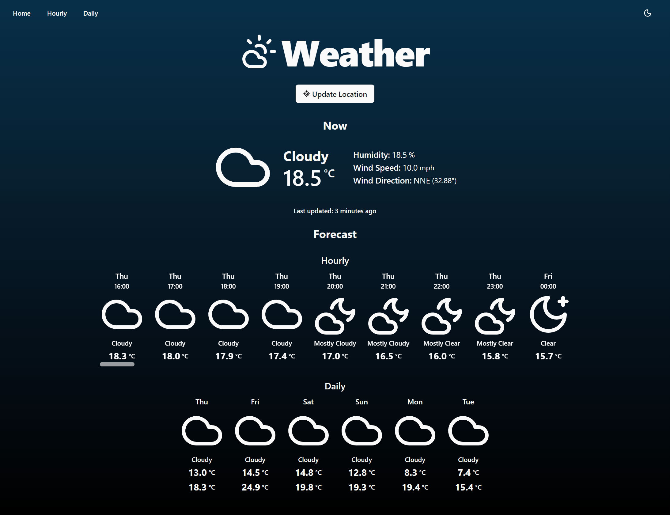 Current Weather (Dark Theme)