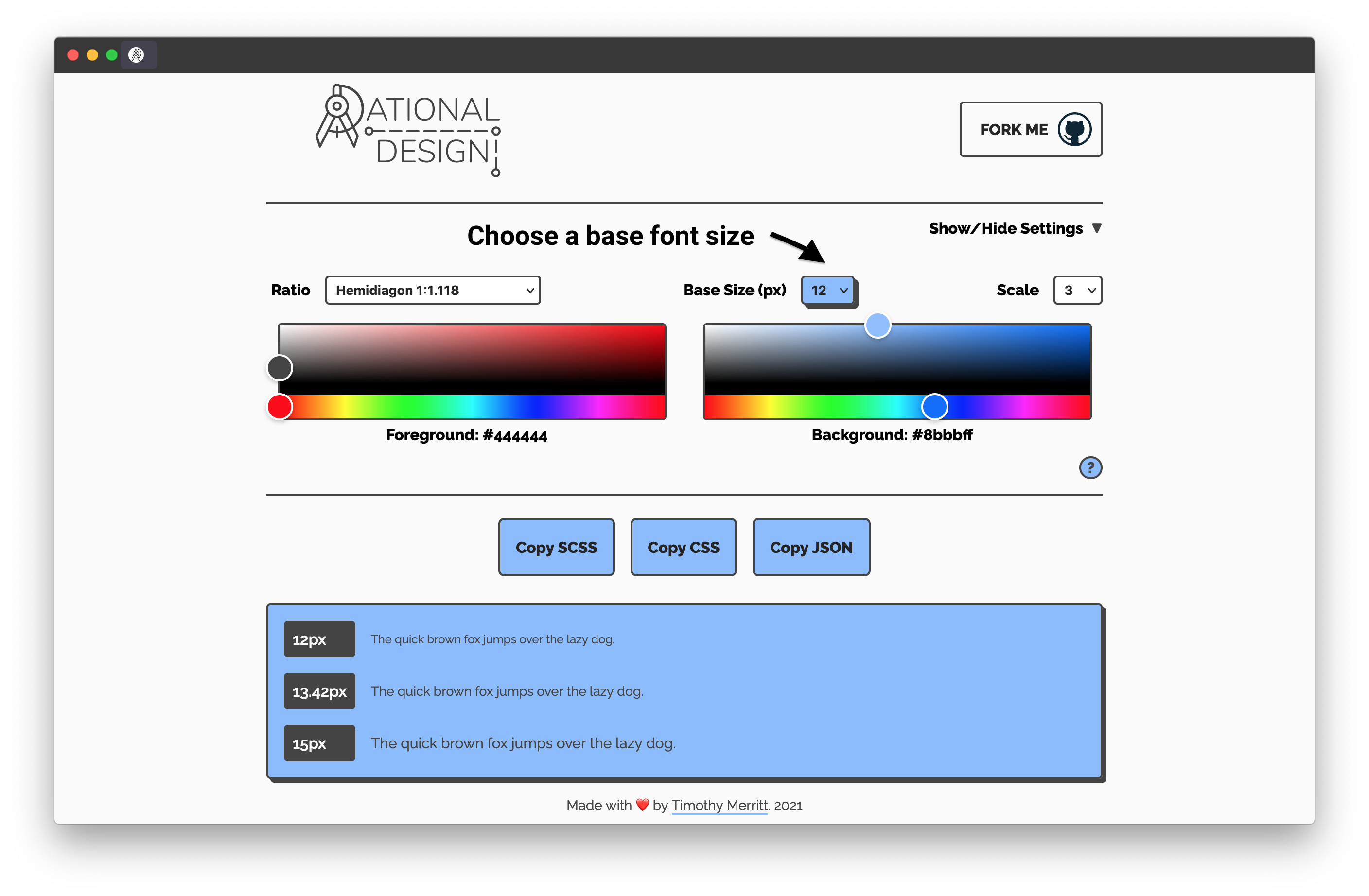 Rational Design - base size